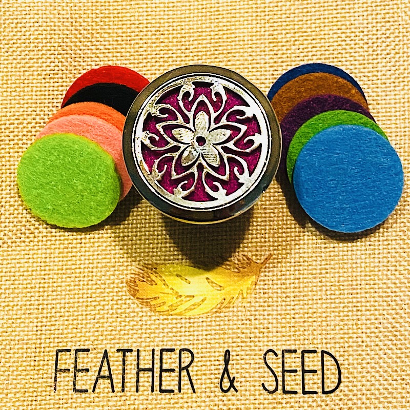 FLOWER CAR DIFFUSER WITH FELT PADS - Experience Aromatherapy On-The-Go and Elevate your commute - Feather & Seed